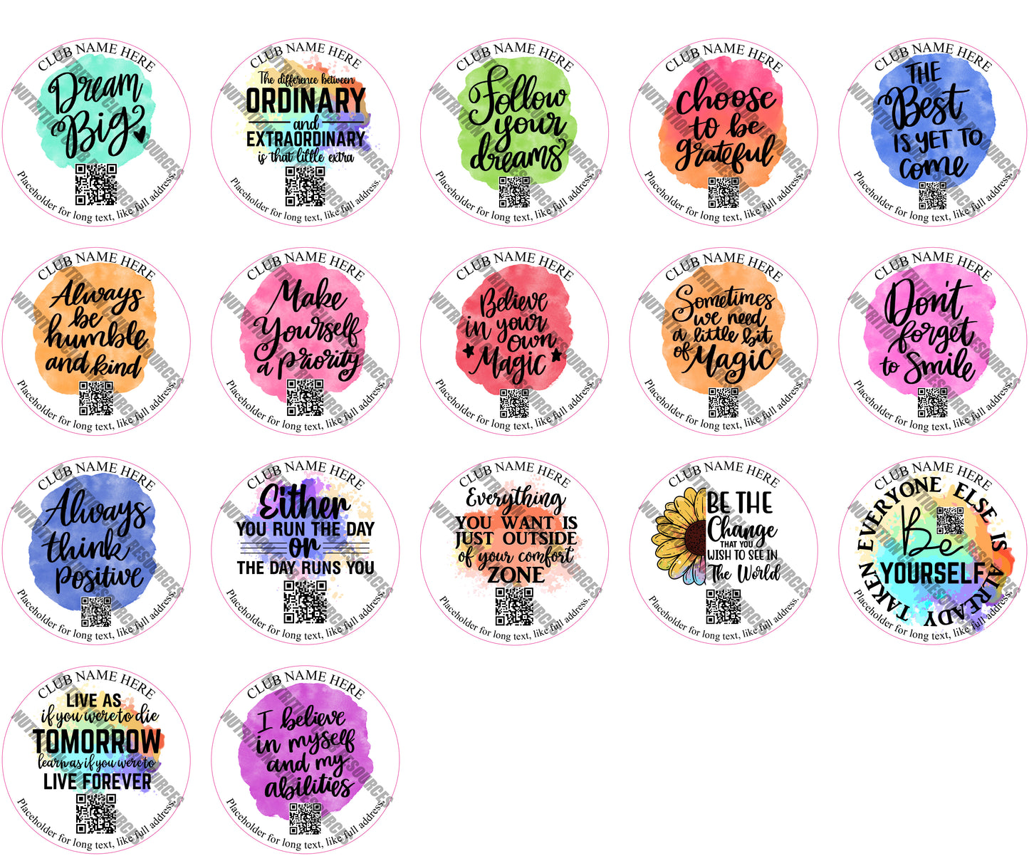 POSITIVE SET #1 WITH QR CODE