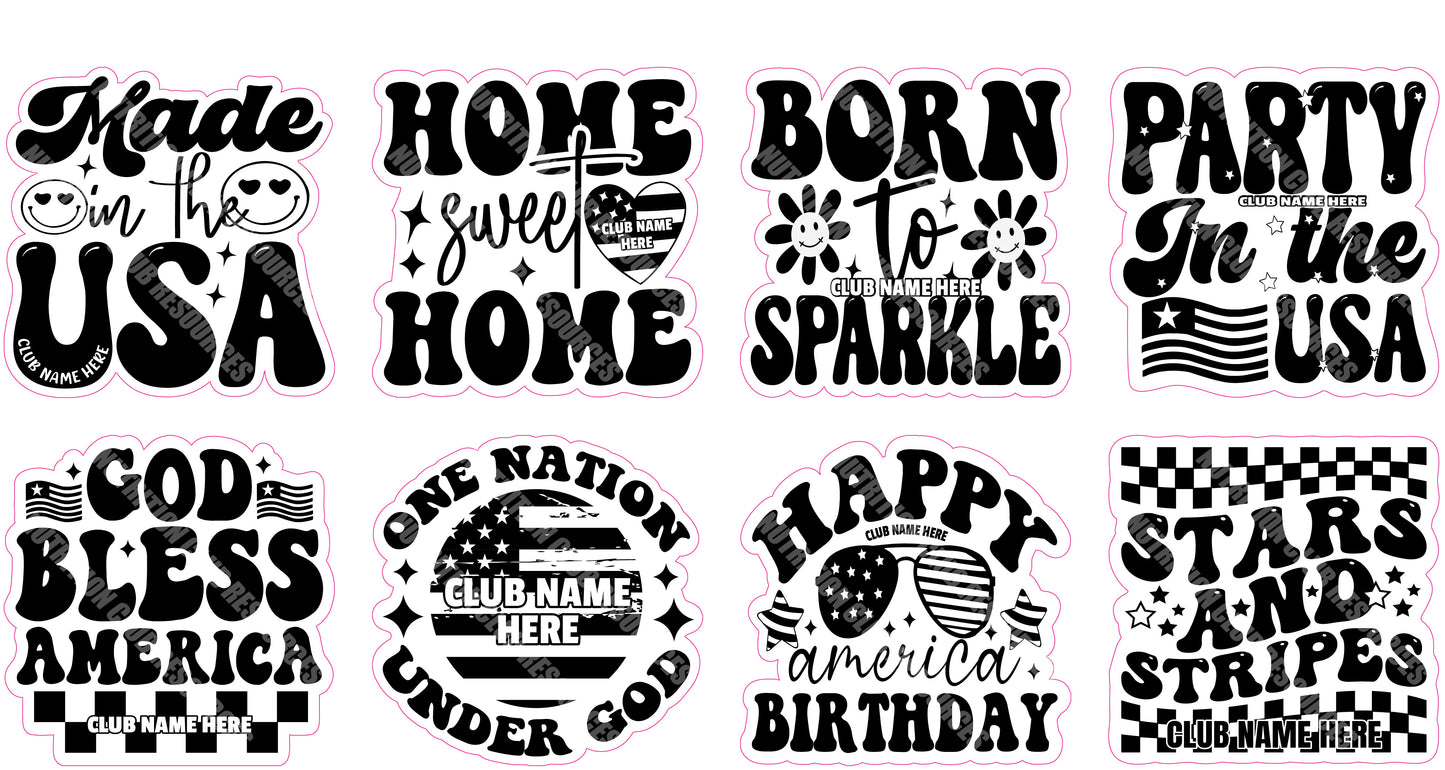 TRANSPARENT 4TH OF JULY SET #2