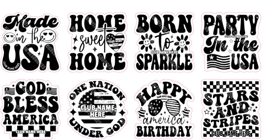TRANSPARENT 4TH OF JULY SET #2