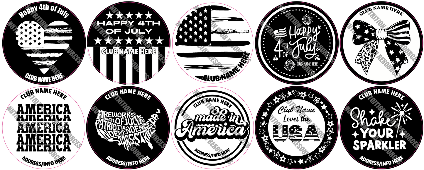 TRANSPARENT 4TH OF JULY SET #1