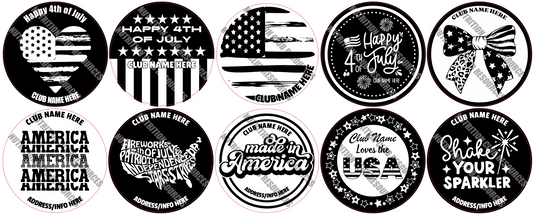 TRANSPARENT 4TH OF JULY SET #1