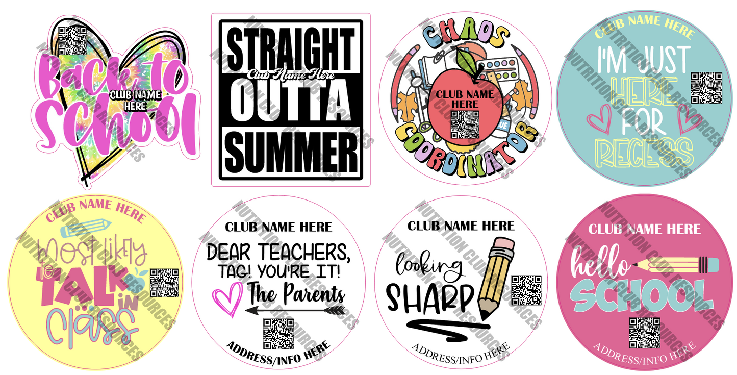 BACK TO SCHOOL SET #4 WITH QR CODE