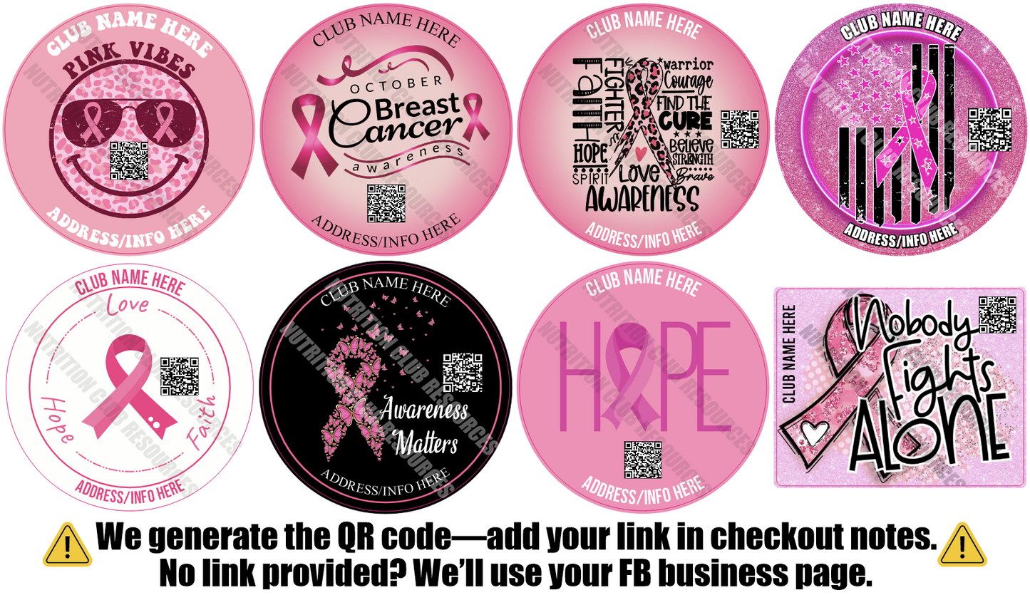 BREAST CANCER AWARENESS SET #1 WITH QR CODE