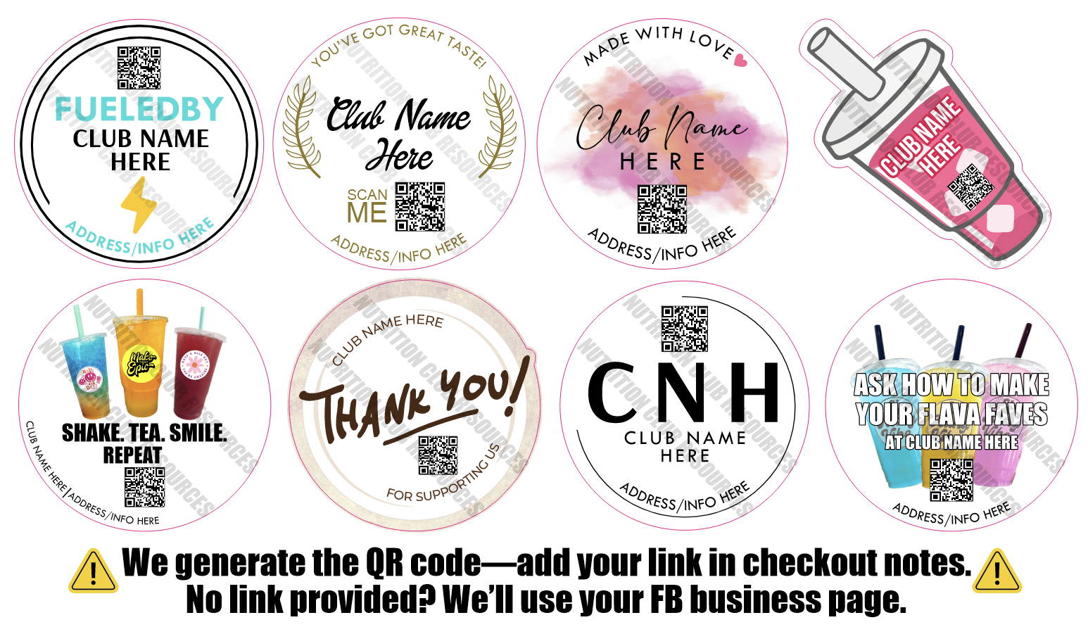 Sets With QR Codes – Nutrition Club Resources